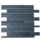 Natural Stone Ash Basalt Interlock Sticks Honed Mosaic (Pack of 4)