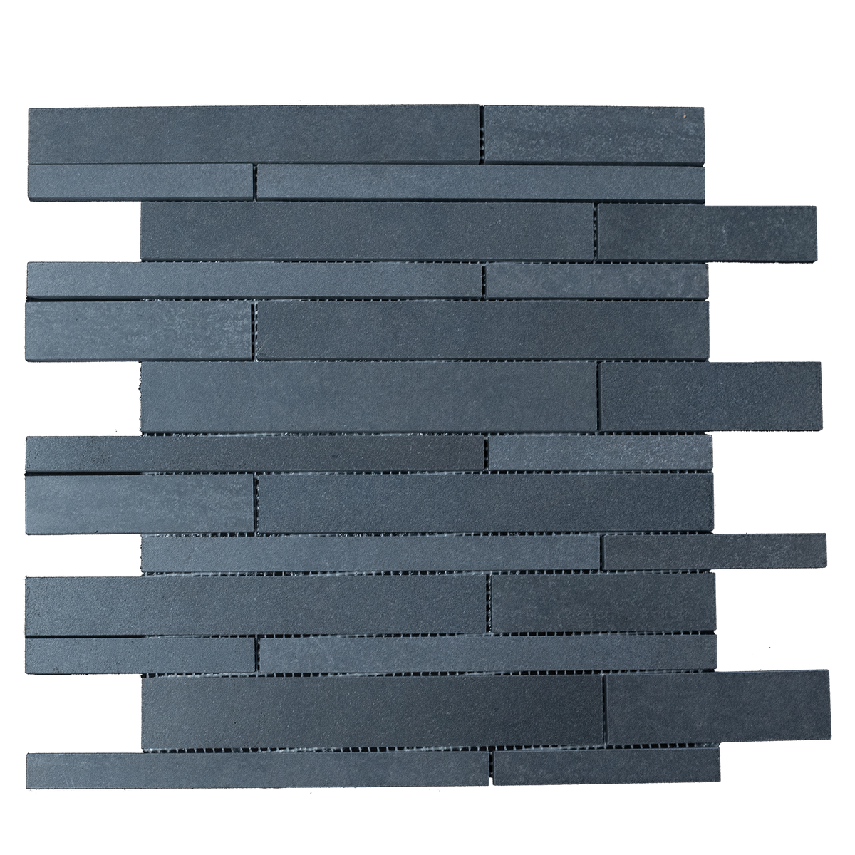Natural Stone Ash Basalt Interlock Sticks Honed Mosaic (Pack of 4)
