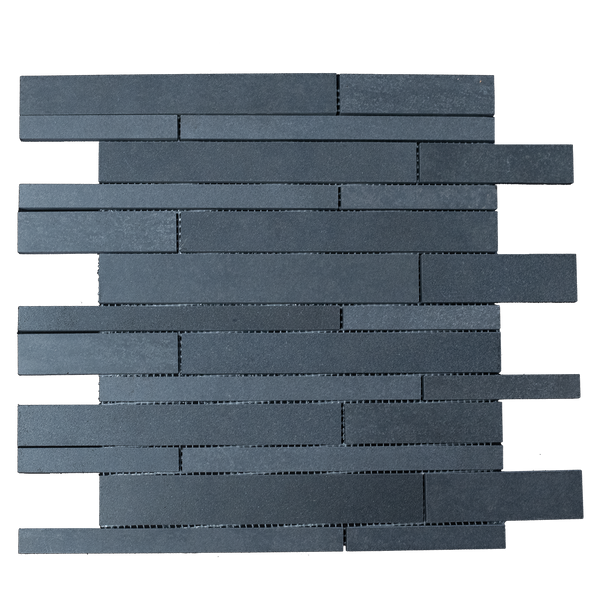 Natural Stone Ash Basalt Interlock Sticks Honed Mosaic (Pack of 4)