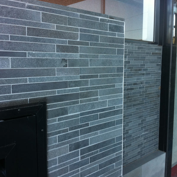 Natural Stone Ash Basalt Interlock Sticks Honed Mosaic (Pack of 4) - lifestyle view