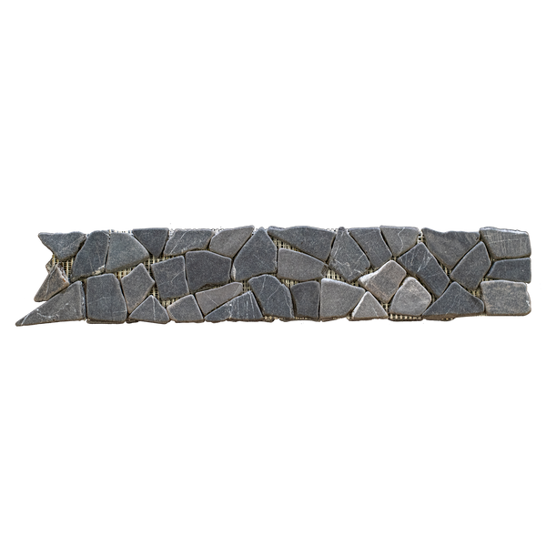Natural Stone Grey Marble Border Matt Mosaic (Pack of 3)