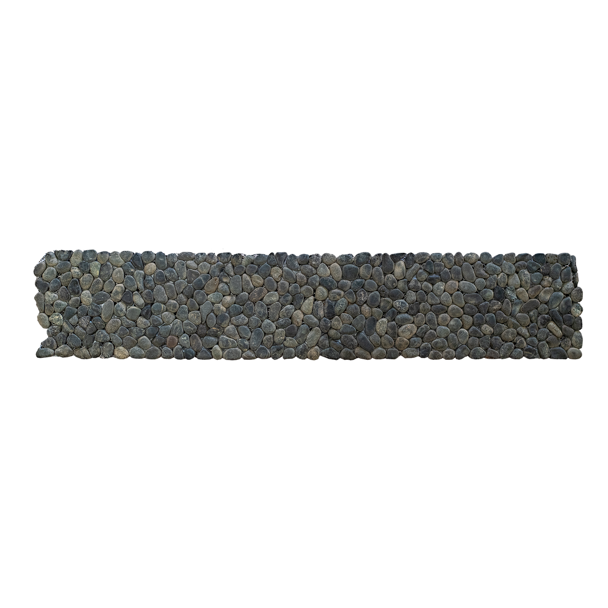 Natural Stone Black Lava Pebble Border Mini Matt Mosaic (Pack of 3)