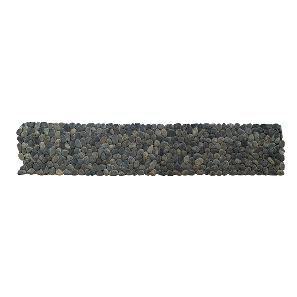 Natural Stone Black Lava Pebble Border Mini Matt Mosaic (Pack of 3)