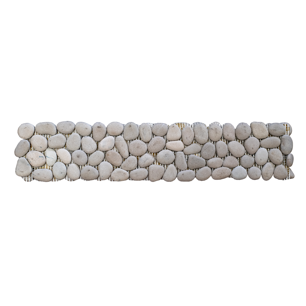 Natural Stone Tan Limestone Pebble Border Matt Mosaic (Pack of 3)