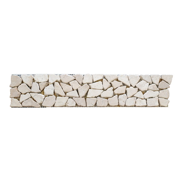 Natural Stone White Marble Border Matt Mosaic (Pack of 3)