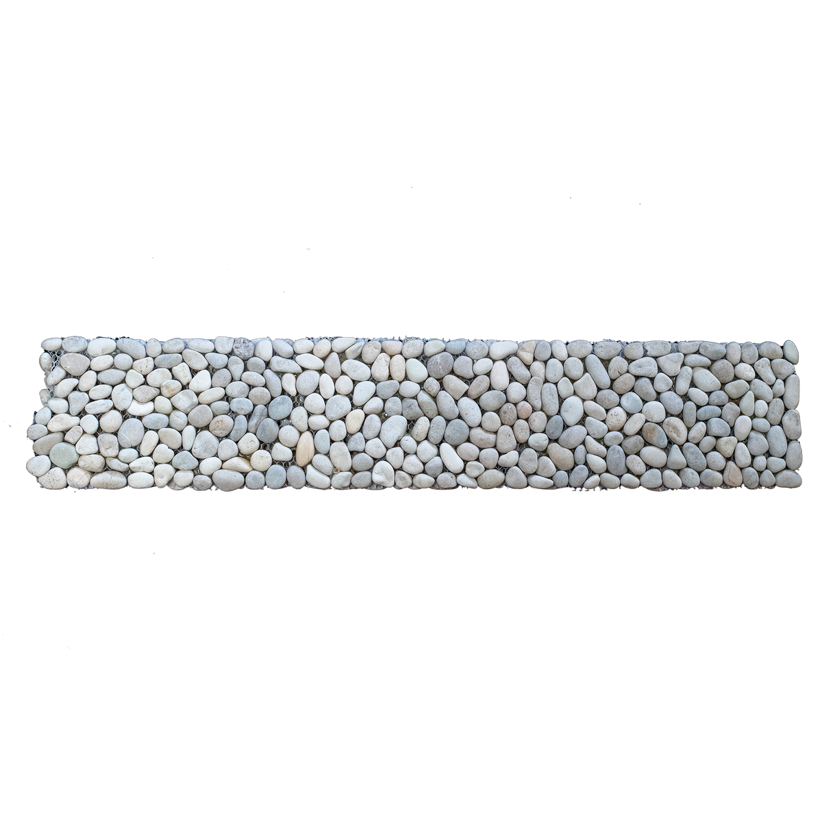 Natural Stone Ivory Limestone Pebble Border Mini Matt Mosaic (Pack of 3)
