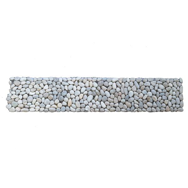 Natural Stone Ivory Limestone Pebble Border Mini Matt Mosaic (Pack of 3)