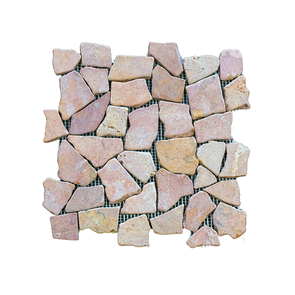 Natural Stone Red-Brown Marble Matt Mosaic (Pack of 4)