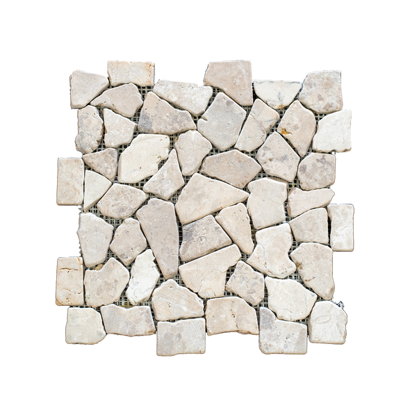 Natural Marble White Matt Mosaic (Pack of 4)