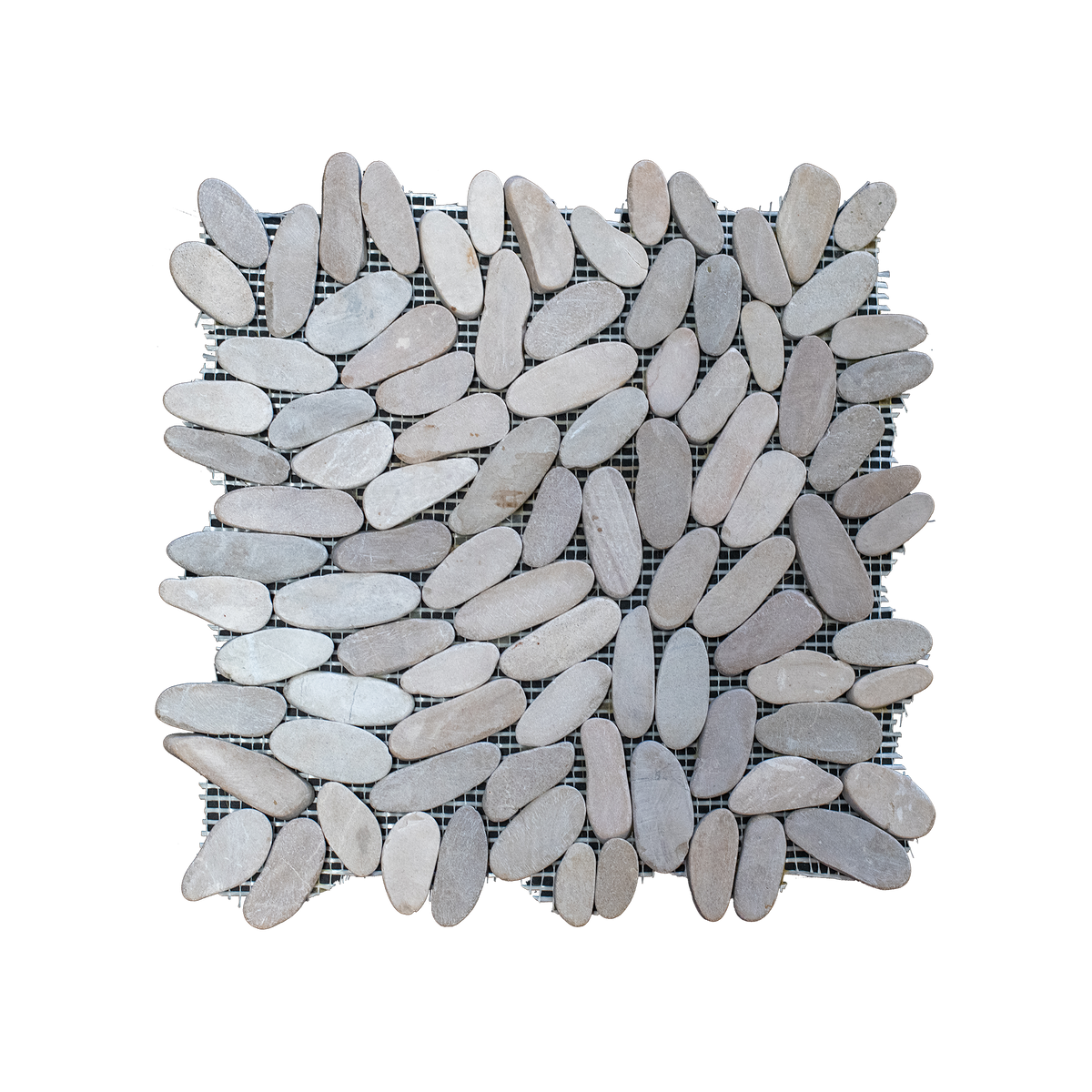 Natural Stone Tan Limestone Slice Pebble Honed Mosaic (Pack of 4)