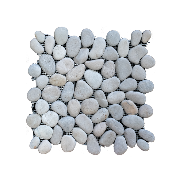 Natural Stone Tan Limestone Pebble Matt Mosaic (Pack of 4)