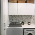Natural Stone Tan Limestone Pebble Matt Mosaic (Pack of 4) - lifestyle view