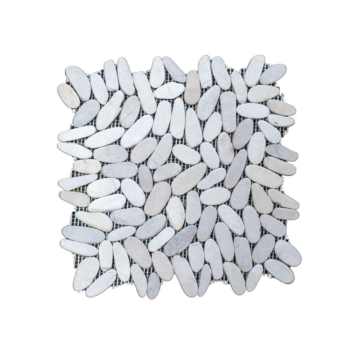 Natural Stone Ivory Limestone Slice Pebble Honed Mosaic (Pack of 4 )