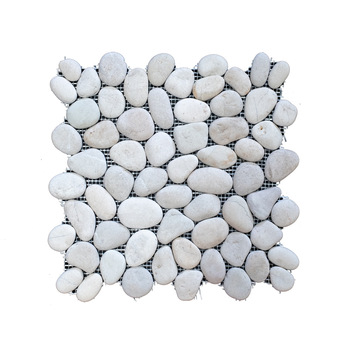 Natural Stone Ivory Limestone Pebble Matt Mosaic (Pack of 4)