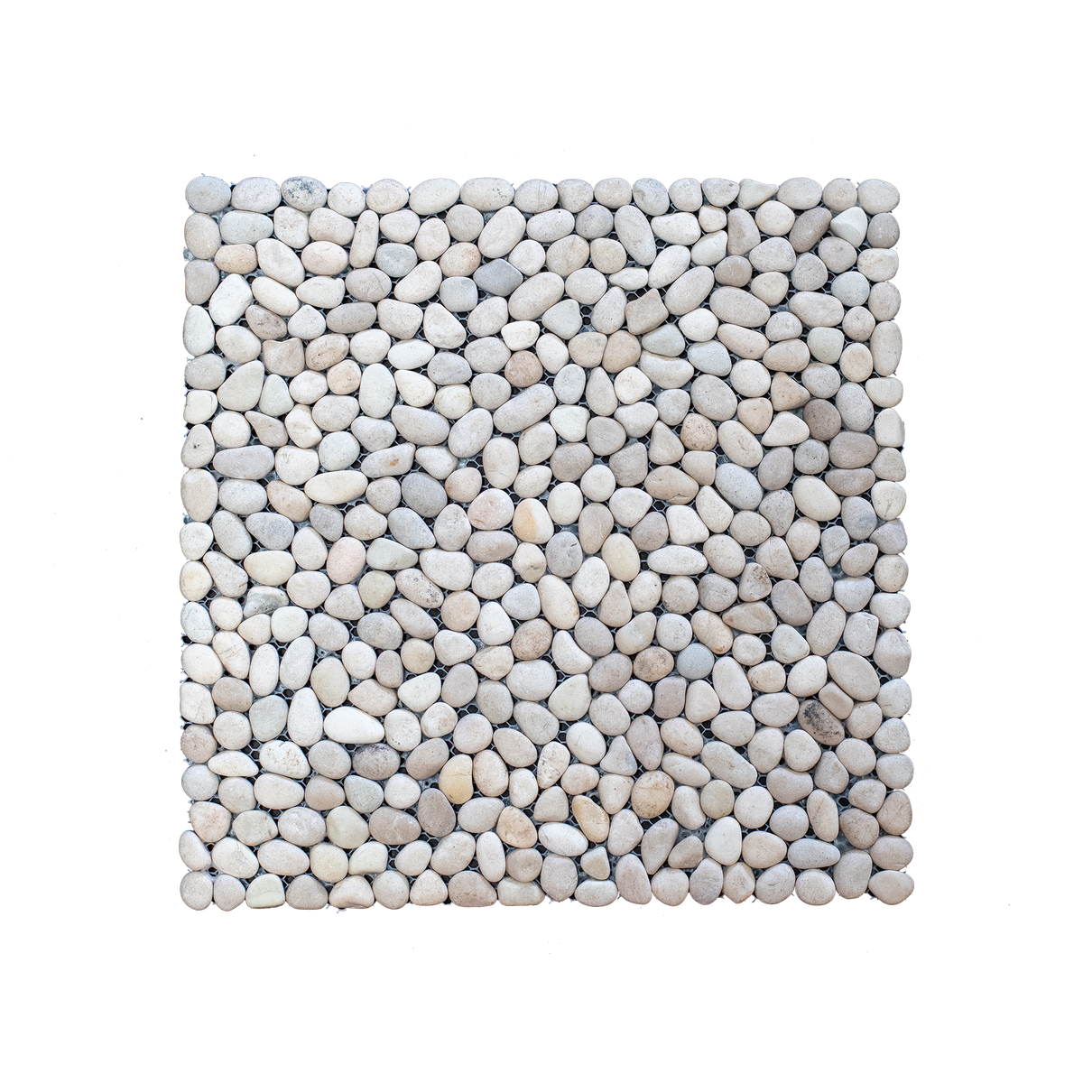 Natural Stone Ivory Limestone Pebble Mini Matt Mosaic (Pack of 4)