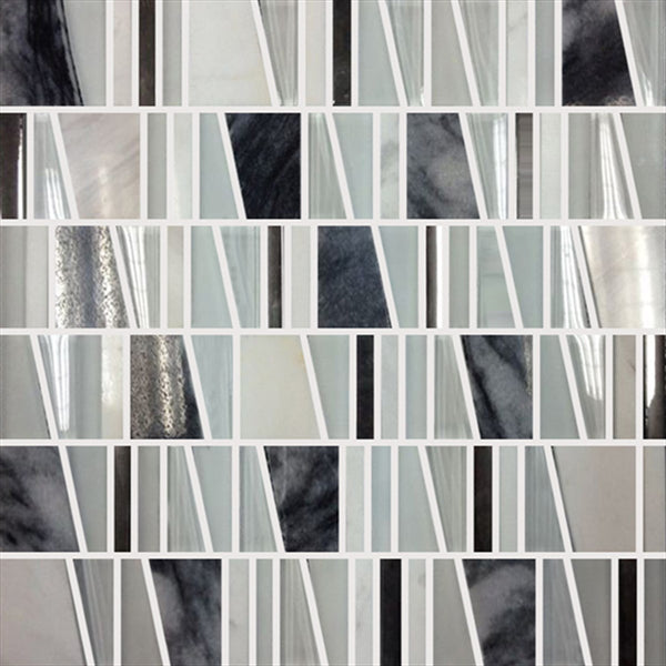 Glass Stone Mix White Mosaic