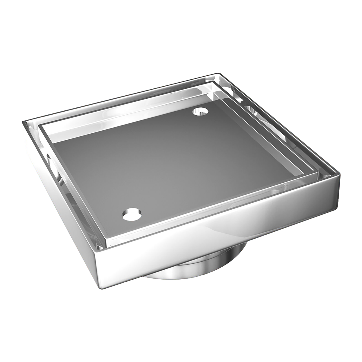 Square Tile Insert Chrome 115x115x80mm