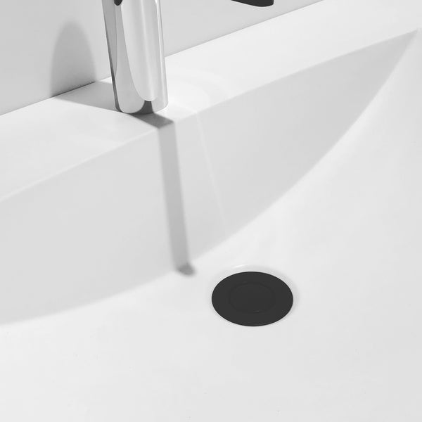 Pop Down Waste Matt Black 32-40mm Overflow - lifestyle view