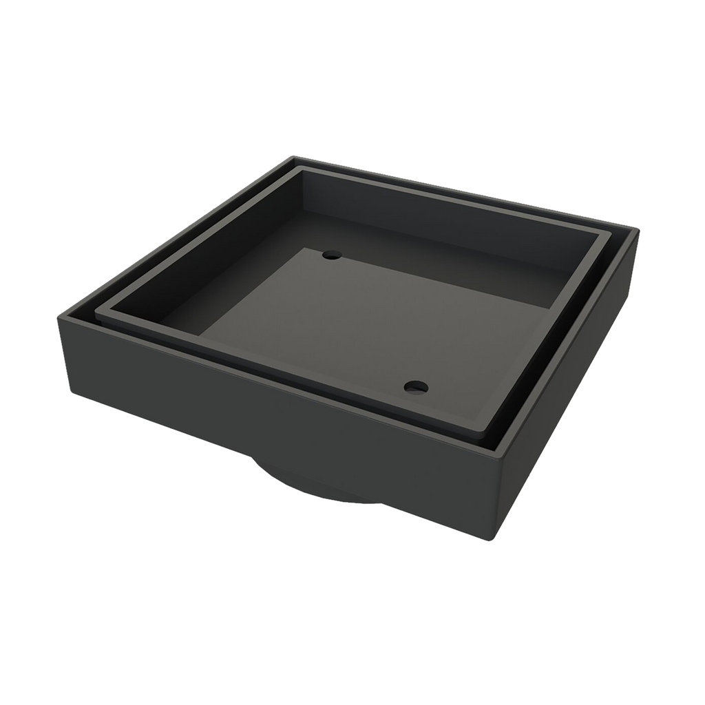 Square Tile Insert Matt Black 115x115x80mm