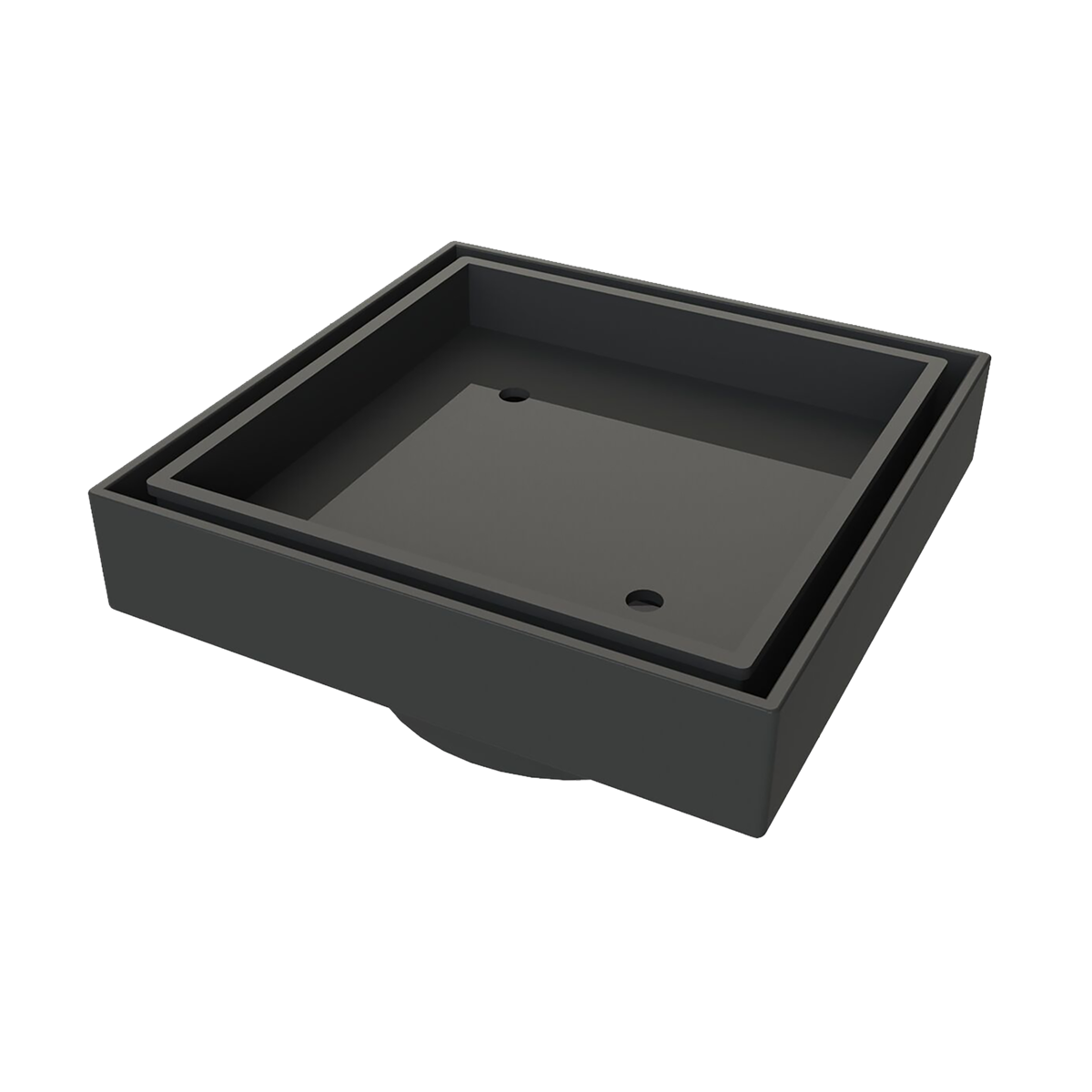 Square Tile Insert Matt Black 115x115x80mm