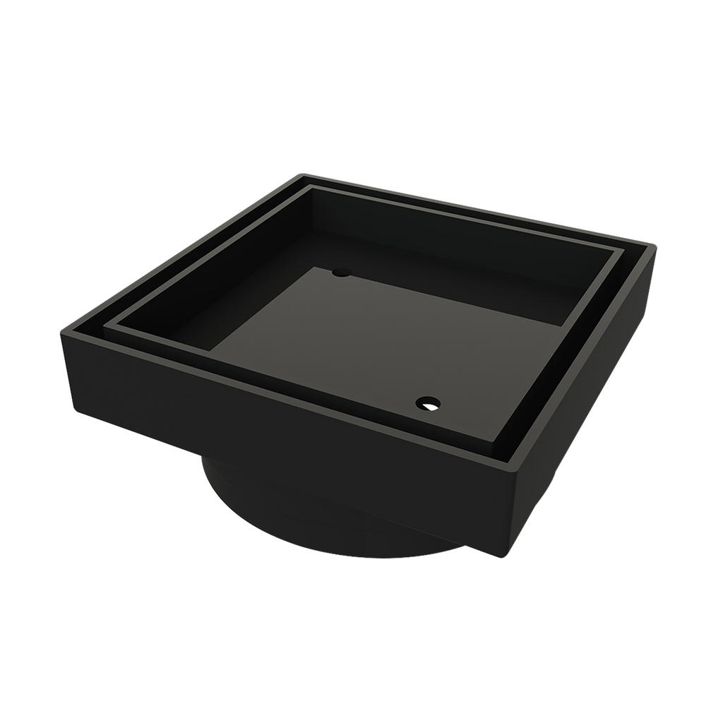 Square Tile Insert Matt Black 115x115x100mm