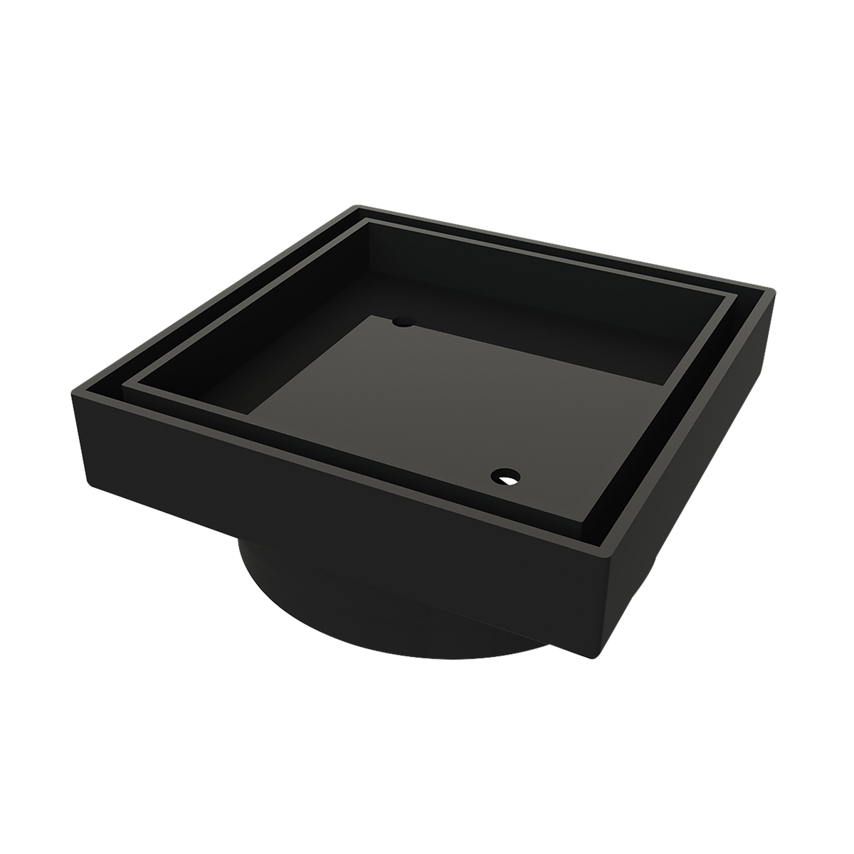 Square Tile Insert Matt Black 115x115x100mm