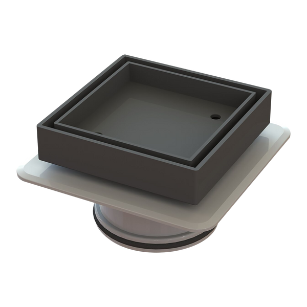 Megaflex Tile Insert  Matt Black 100x100x80mm