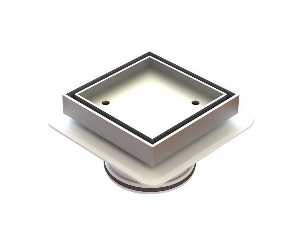 Megaflex Low Tile Insert Chrome 100x100x80mm