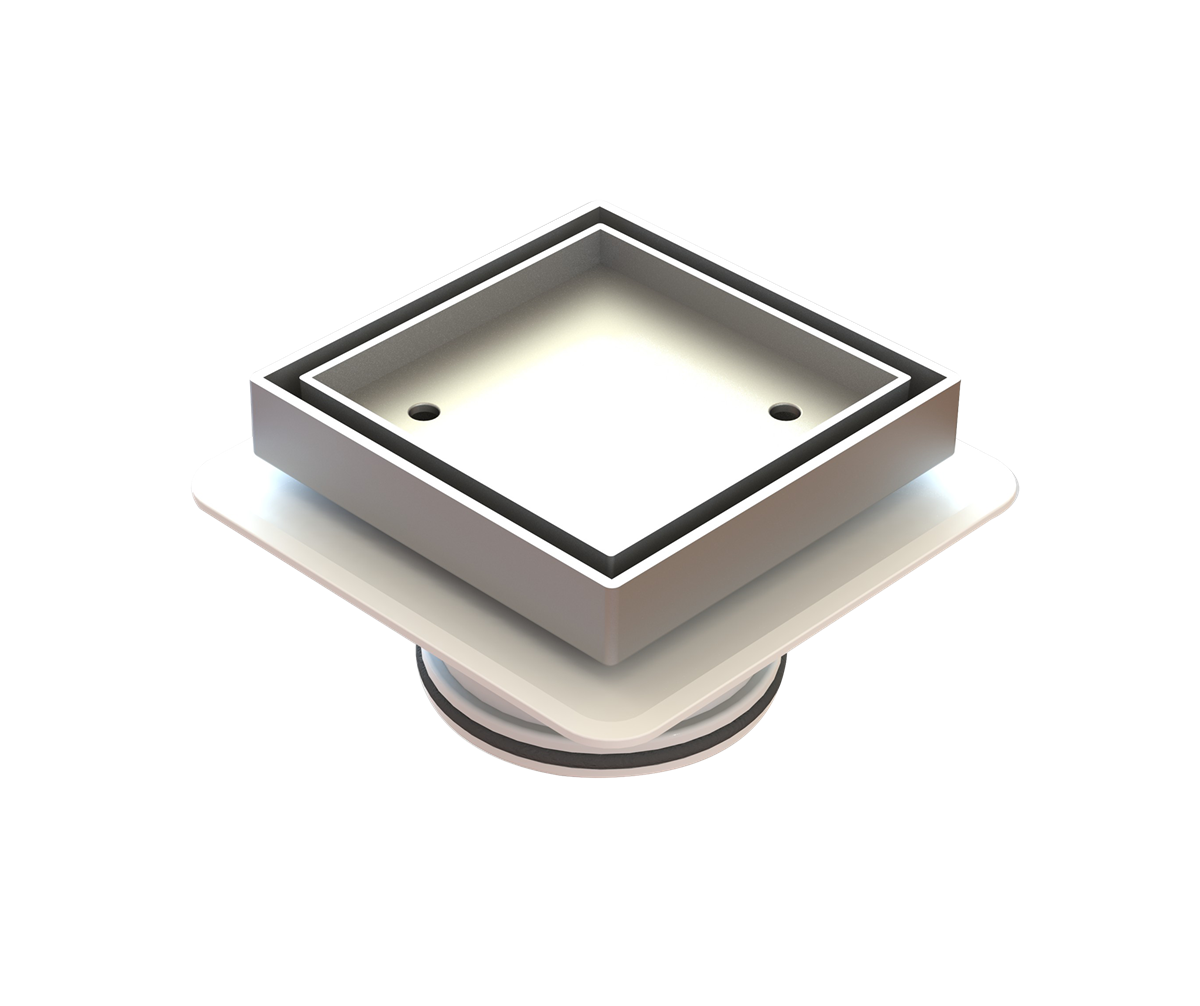 Megaflex Low Tile Insert Chrome 100x100x80mm