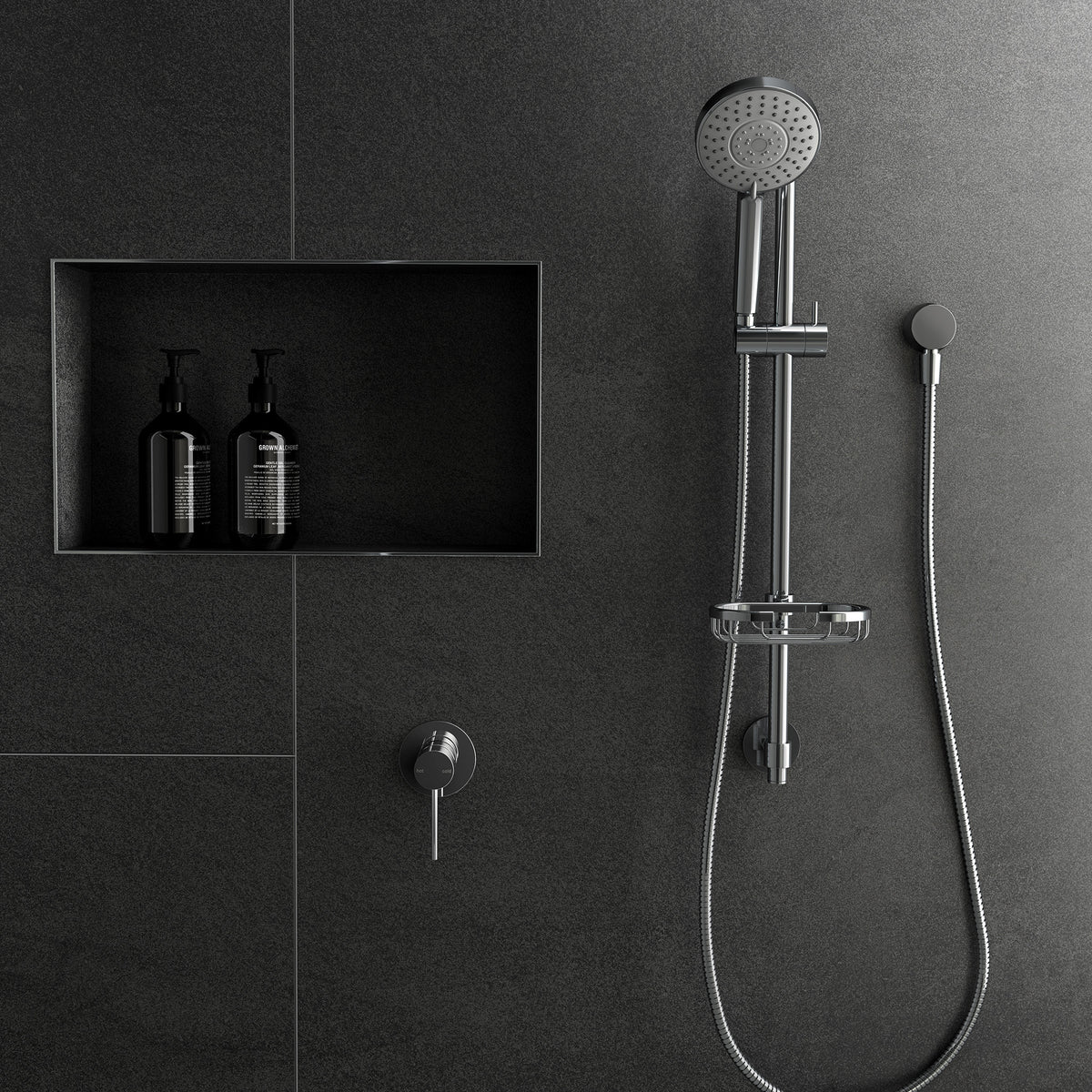 Premium Rail Shower Chrome - lifestyle view