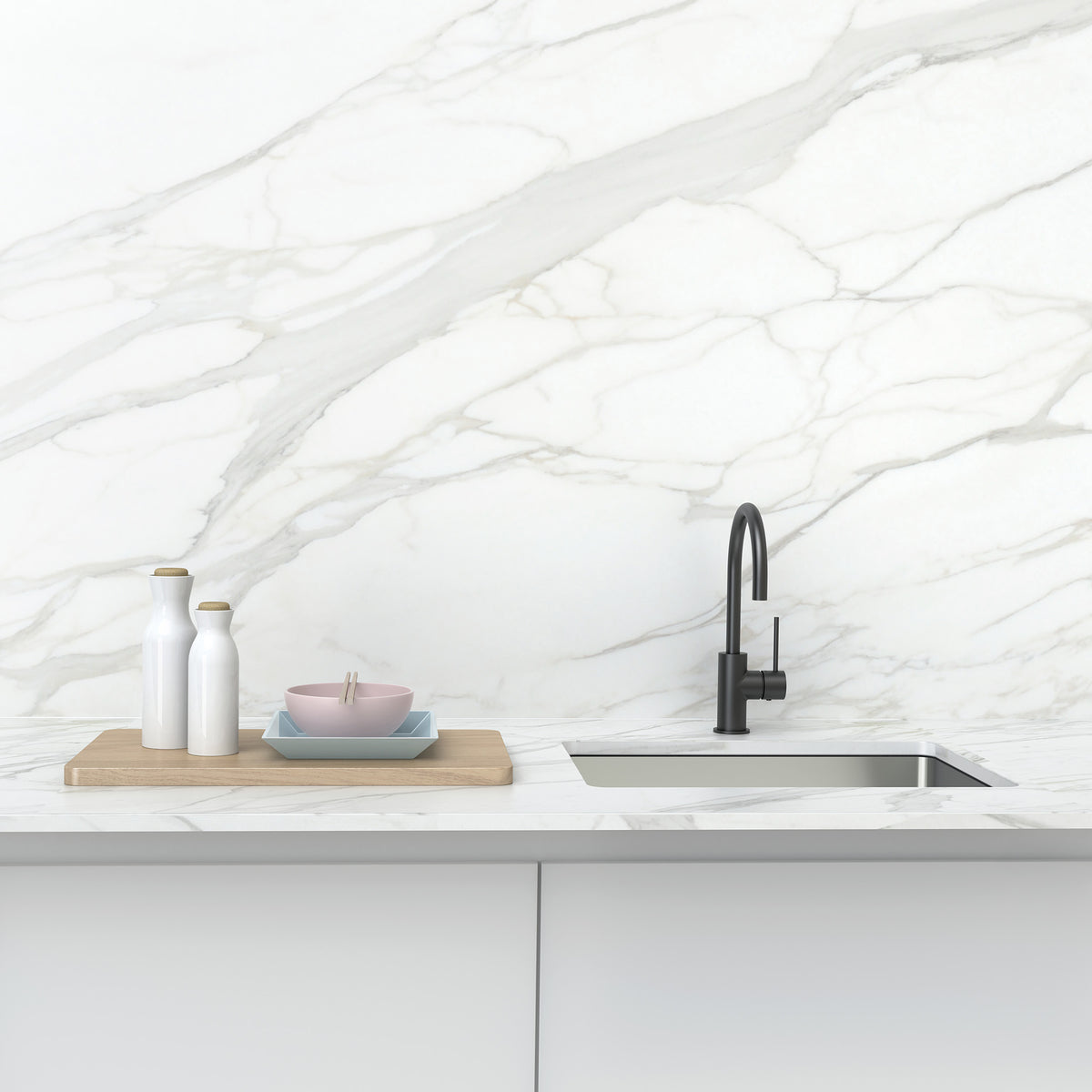 Sink Mixer Gooseneck 220 Matte Black - lifestyle view
