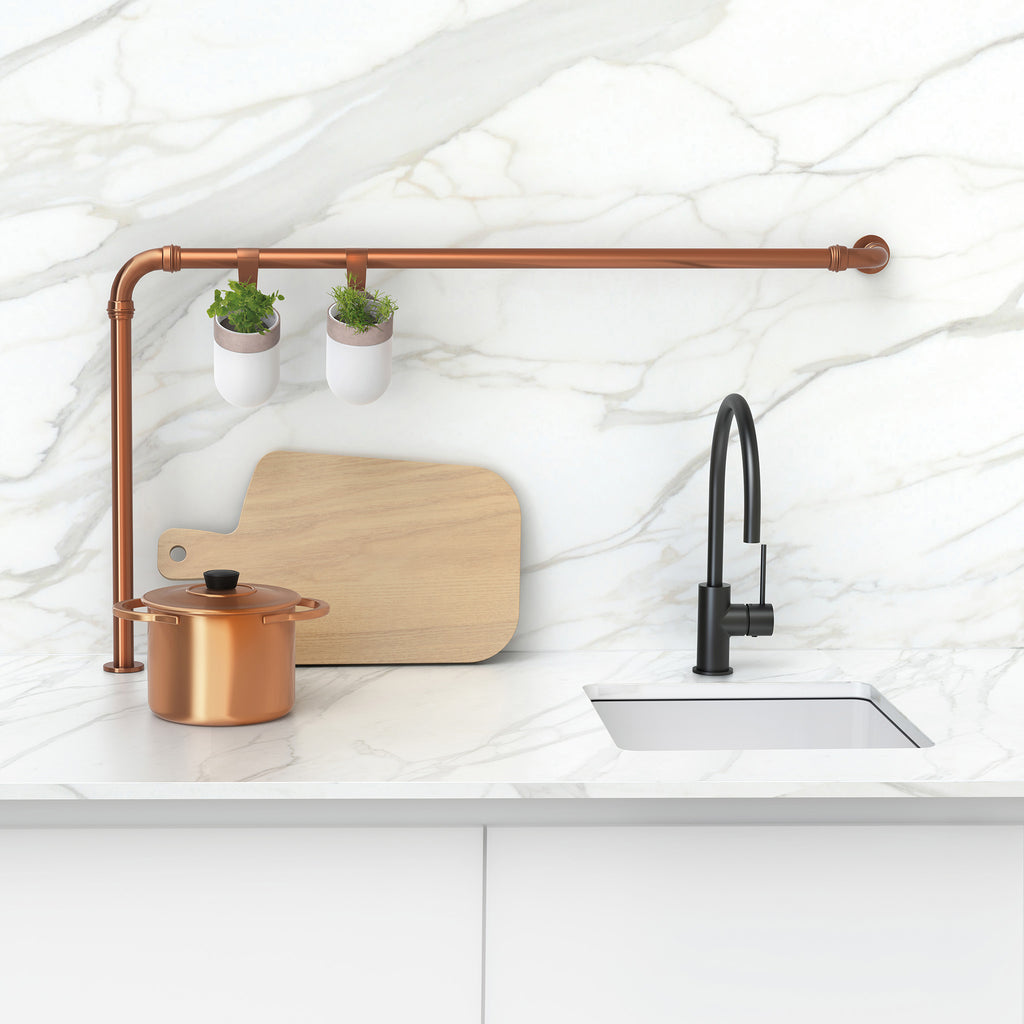 Sink Mixer Gooseneck 220 Matte Black - lifestyle view