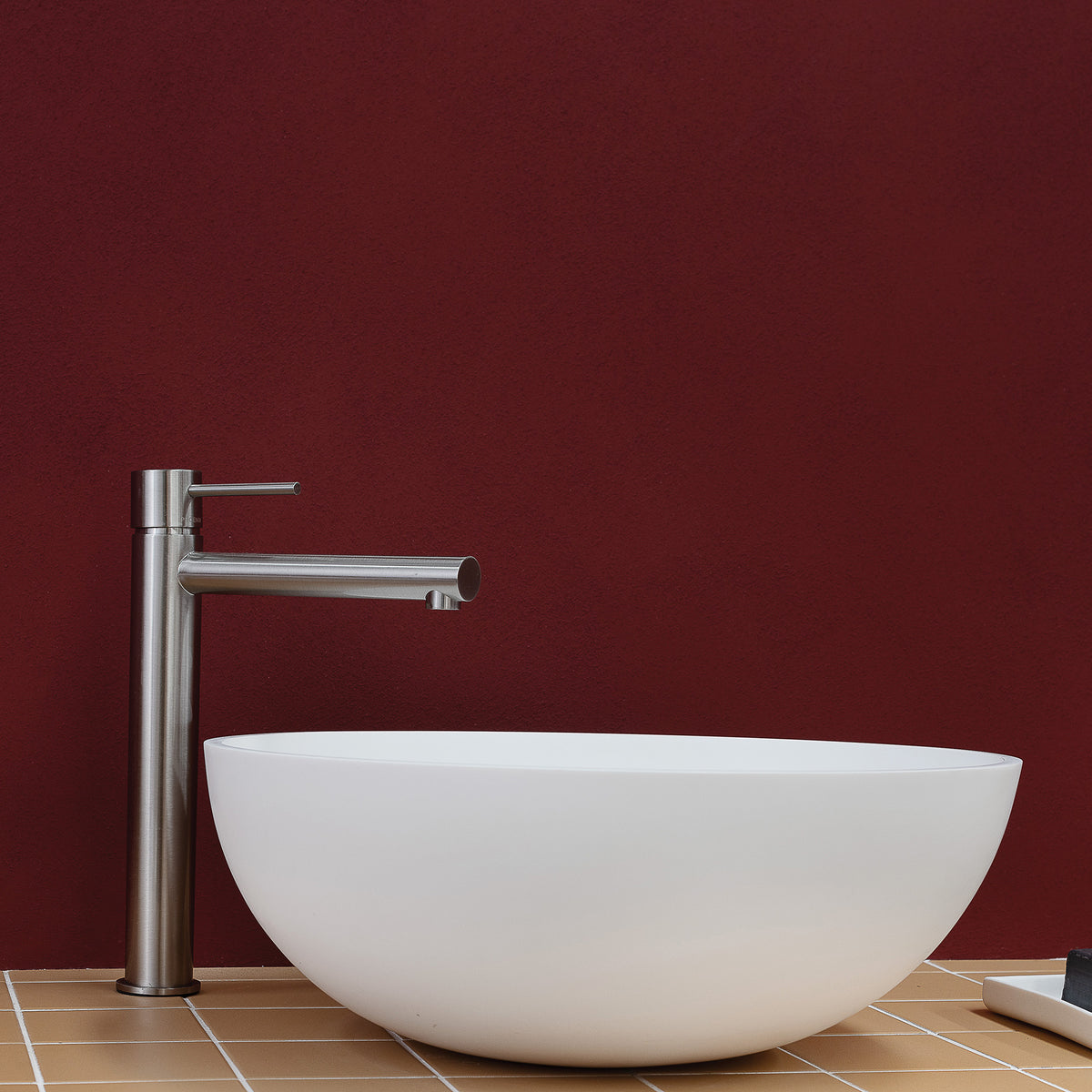 Vessel Basin Mixer Brushed Nickel - lifestyle view