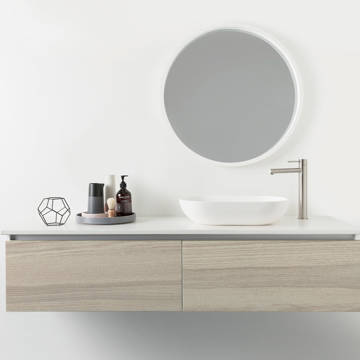 Vessel Basin Mixer Brushed Nickel - lifestyle view