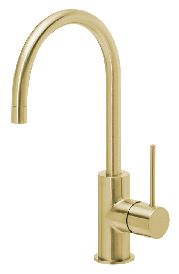 Sink Mixer Gooseneck 160 Brushed Gold