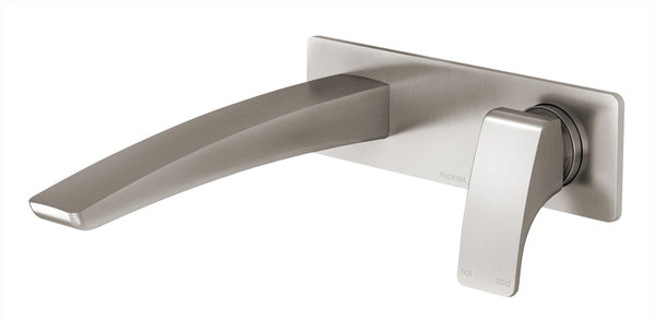 Wall Bath Set Straight 180 Brushed Nickel