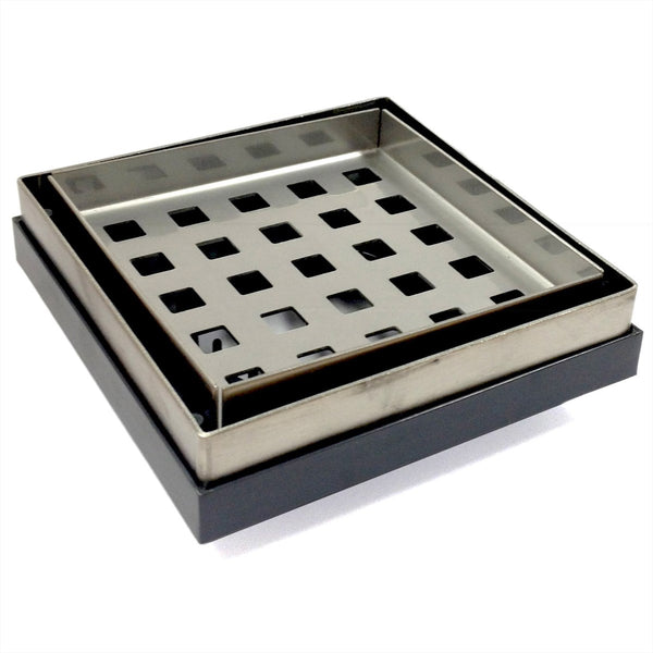SS Sq Grate 130x130x80mm PVC Base