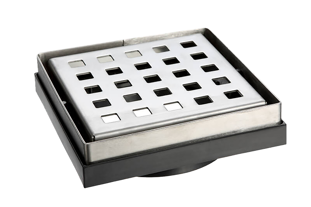 SS Sq Grate 130x130x80mm PVC Base