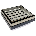 SS Sq Grate 130x130x100mm PVC Base