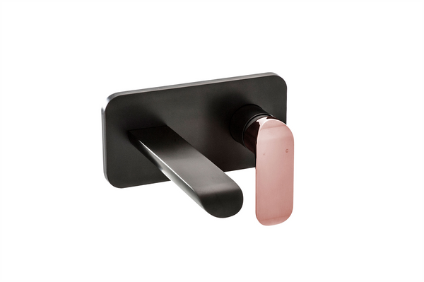 Wall Basin Set Straight 178 Black/Rose Gold