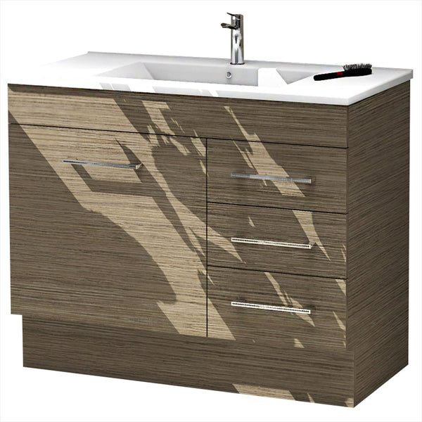 900 Vanity Kick Doors & Drawers with Ceramic Basin Top