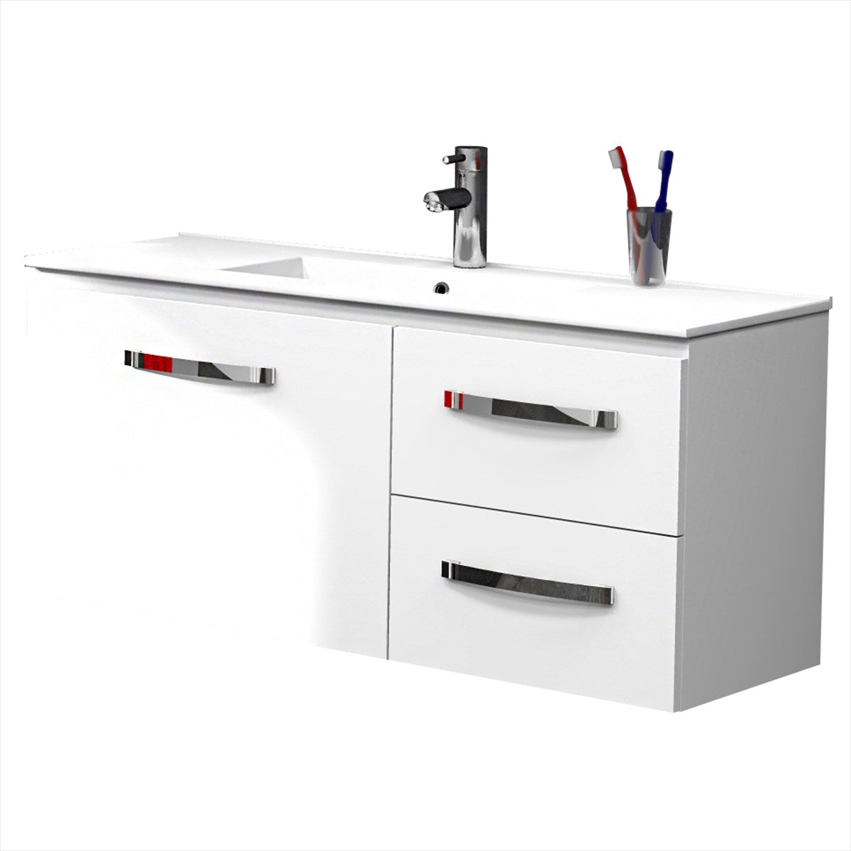 1000 Vanity Ensuite Doors & Drawers with Ceramic Basin Top