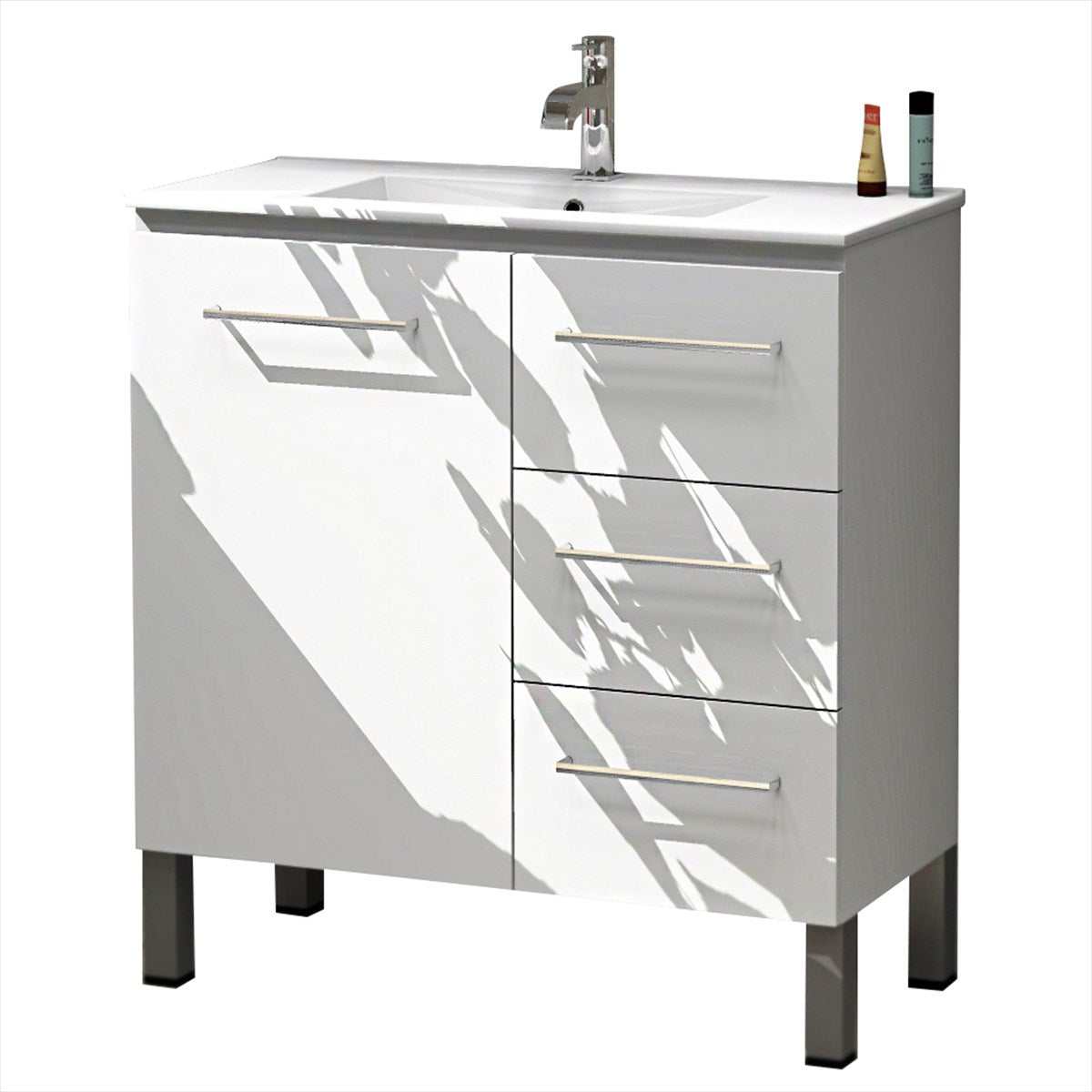 800 Vanity Ensuite Doors & Drawers with Ceramic Basin Top