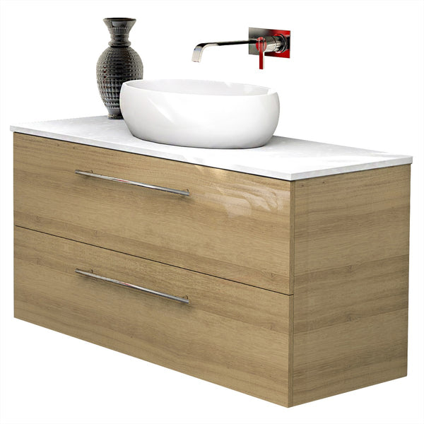 1200 Vanity Wall Hung Drawers Only with Basin & Solid Surface Top