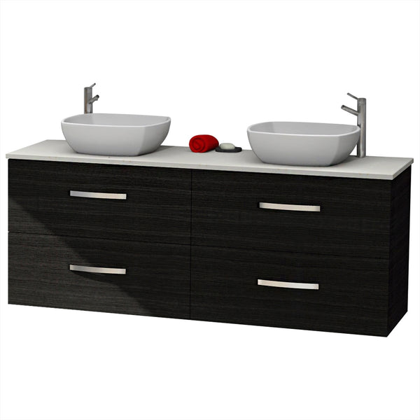 1500 Vanity Wall Hung Drawers Only with Basin & Solid Surface Top