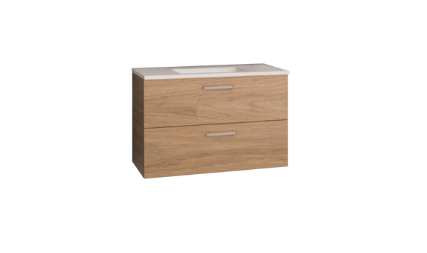 900 Vanity Wall Hung Drawers Only with Basin & Solid Surface Top