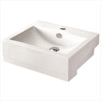 Semi-recessed Basin 1TH Ceramic 520X430 Gloss White