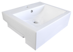 Semi-recessed Basin 1TH Ceramic 520X430 Gloss White