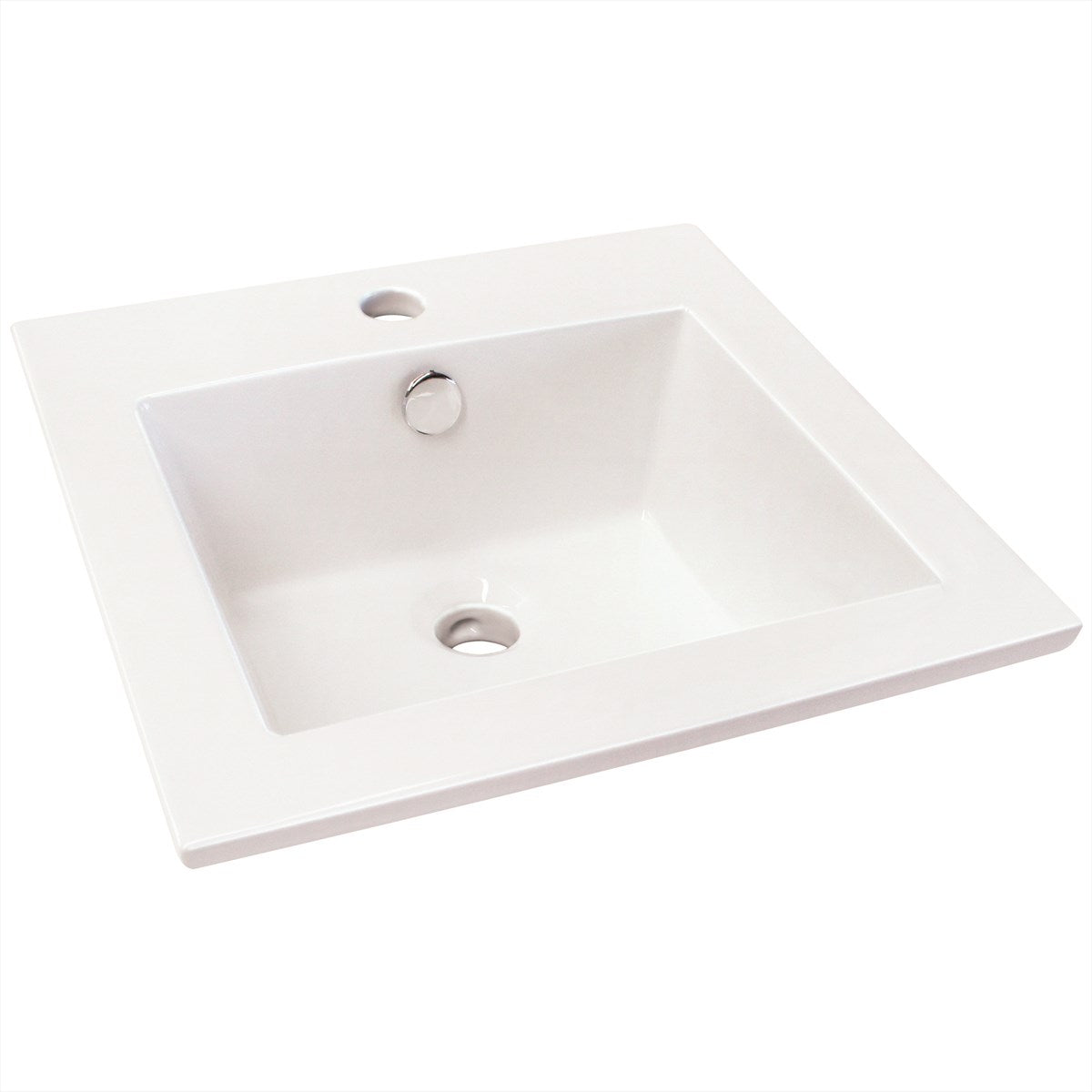 Inset Basin 1TH Ceramic 415X415 Gloss White