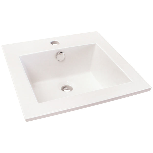 Inset Basin 1TH Ceramic 415X415 Gloss White